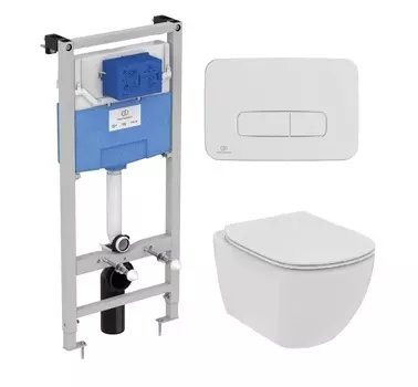 Комплект инсталляция Ideal Standard Prosys Frame R020467+унитаз Ideal Standard Tesi Rimless T536001+кнопка смыва R0123AA