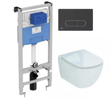 Комплект инсталляция Ideal Standard Prosys Frame R020467+унитаз Ideal Standard Tesi T007901+кнопка смыва R0115A6