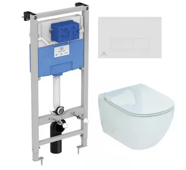 Комплект инсталляция Ideal Standard Prosys Frame R020467+унитаз Ideal Standard Tesi T007901+кнопка смыва R0121AC