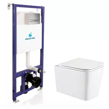 Комплект инсталляция Koller Pool Dune KP-112-001 + унитаз Kvadro KR-0530-RQ + кнопка смыва Integro Cosmo KP-229-002