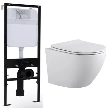 Комплект Инсталляция Logan H1067-1170 + Унитаз подвесной Aquanet Cetus 2.0 W rimless