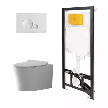 Комплект инсталляция OLI 80 ECO+кнопка Globe белая+унитаз Point Вега белый