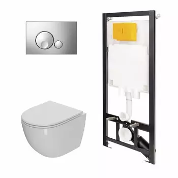 Комплект инсталляция OLI 80 ECO+кнопка Globe хром+унитаз Point Афина