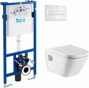 Комплект инсталляция Roca DUPLO WC 89009000K + унитаз Roca Gap 346477000 + кнопка смыва Roca PL1