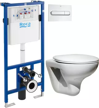 Комплект инсталляция Roca DUPLO WC 89009000K + унитаз Roca Mateo 7346200000 + кнопка смыва Roca PL1