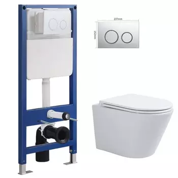 Комплект инсталляция SinteSi CCI-SMP-101+кнопка SIN-FB-BRC-504+унитаз Sintesi Essler SIN-TS-SLR-181