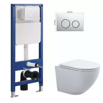 Комплект инсталляция SinteSi CCI-SMP-101 с кнопкой смыва BRC-504+унитаз Sintesi Evi SIN-TS-EVI-151