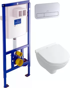Комплект инсталляция Villeroy & Boch 9224 6100 + унитаз Villeroy & Boch O Novo 5688 H1 01 alpin