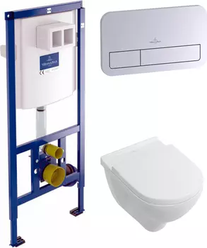 Комплект инсталляция Villeroy &amp; Boch 9224 6100 + унитаз Villeroy &amp; Boch ONovo 5660 H1R1 alpin