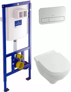 Комплект инсталляция Villeroy & Boch 9224 6100 + унитаз Villeroy & Boch ONovo 5660HR01 alpin