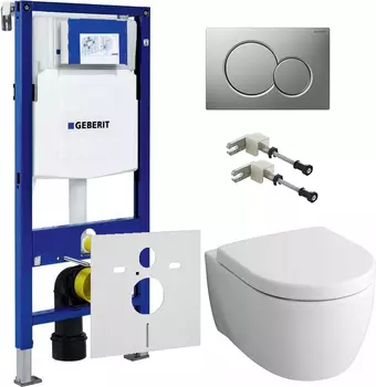 Комплект инсталяция Geberit Duofix UP320 111.300.00.5 + кнопка смыва + чаша Keramag iCon