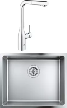 Комплект Мойка кухонная Grohe K700U 31574SD0 + Смеситель Grohe Essence 30270000 для кухонной мойки