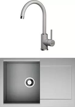 Комплект Мойка кухонная Omoikiri Daisen 78-GR leningrad grey + Смеситель Omoikiri Shinagawa GR для