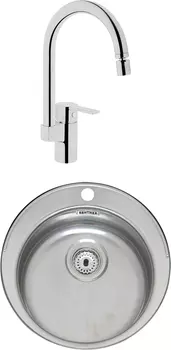 Комплект Мойка кухонная Reginox R18 380 LUX OKG сталь + Смеситель VitrA Fold S Sink Mixer A42155EXP