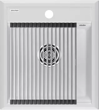 Комплект мойка+ролл-матт Paulmark PM114651-WH+R375-BS 40,5х36 см, белый