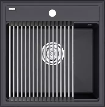 Комплект мойка+ролл-матт Paulmark PM115051-AN+R375-BS 44,5х36 см, антрацит