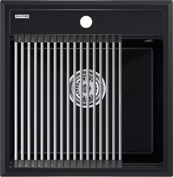 Комплект мойка+ролл-матт Paulmark PM115051-BLM+R375-BS 44,5х36 см, черный металлик
