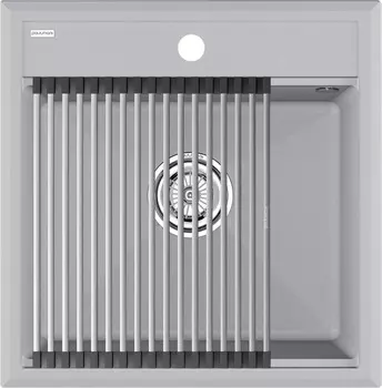 Комплект мойка+ролл-матт Paulmark PM115051-GRS+R375-BS 44,5х36 см, серый дым