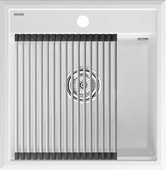 Комплект мойка+ролл-матт Paulmark PM115051-WH+R375-BS 44,5х36 см, белый