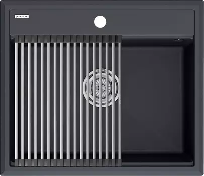 Комплект мойка+ролл-матт Paulmark PM115951-AN+R375-BS 53,5х36 см, антрацит