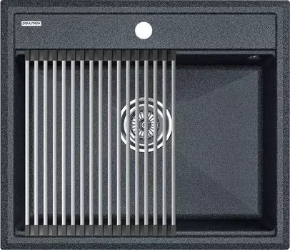 Комплект мойка+ролл-матт Paulmark PM115951-DG+R375-BS 53,5х36 см, графит