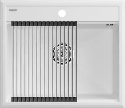 Комплект мойка+ролл-матт Paulmark PM115951-WH+R375-BS 53,5х36 см, белый