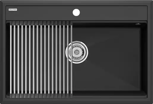 Комплект мойка+ролл-матт Paulmark PM117551-AN+R375-BS 69,5х36 см, антрацит