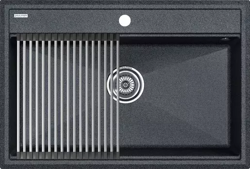 Комплект мойка+ролл-матт Paulmark PM117551-DG+R375-BS 69,5х36 см, графит