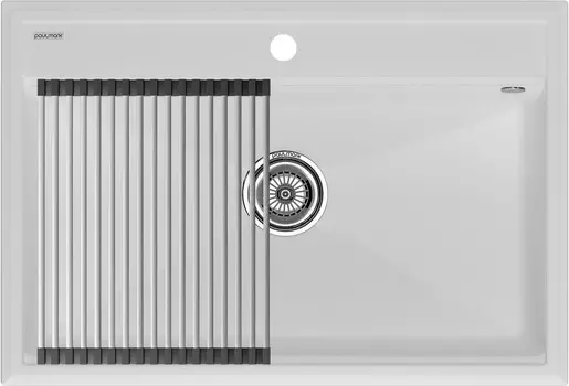 Комплект мойка+ролл-матт Paulmark PM117551-WH+R375-BS 69,5х36 см, белый