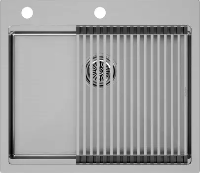 Комплект мойка+ролл-матт Paulmark KRONER-PRO PM705951-BS+R405-BS 54х41 см, брашированная нержавеющая сталь