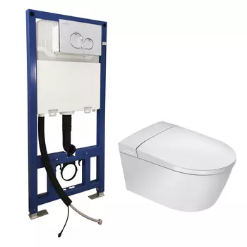 Комплект подвесной электронный смарт унитаз с инсталляцией Swedbe Smart 0556