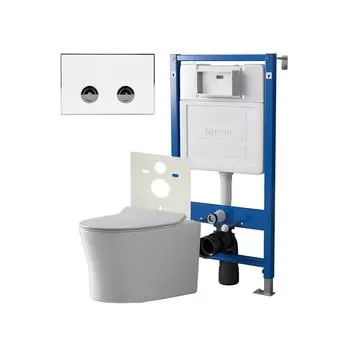 Комплект Point инсталляция Элемент П PN45121 + кнопка Point Венера белая/хром (PN44071WC) + унитаз Point Вега