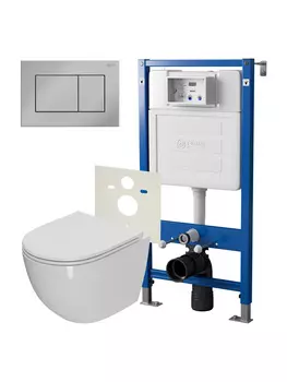 Комплект Point инсталляция PN45120 + кнопка Point Ника хром + унитаз Point Афина