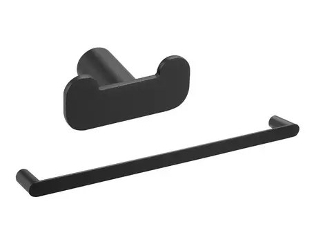 Комплект Полотенцедержатель Mediclinics Aura AI1313B + Крючок Mediclinics Aura AI2318B двойной, черный