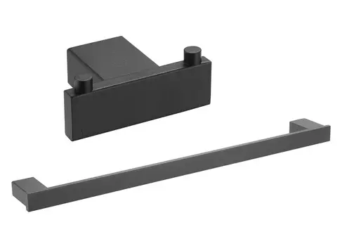 Комплект Полотенцедержатель Mediclinics Harmonia AI1413B + Крючок Mediclinics Harmonia AI2418B двойной, черный