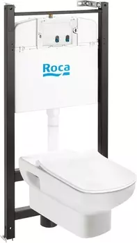 Комплект Roca Dama Senso 7893104680 подвесной унитаз + сиденье микролифт + инсталляция (без кнопки)