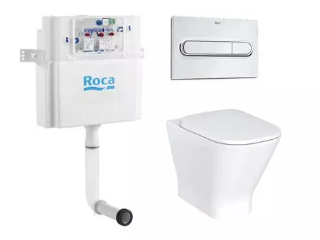 Комплект Roca The Gap 893109000 приставной унитаз + смывная клавиша + смывной бачок + крышка-сиденье