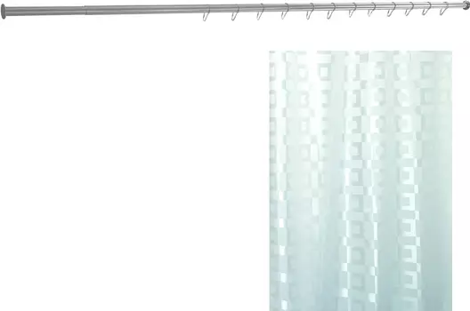 Комплект Штора для ванной Bacchetta 180х200 Dama + Карниз для ванны Aquanet прямой 170 см