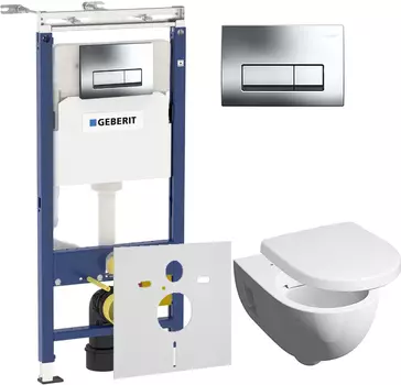 Комплект Система инсталляции для унитазов Geberit Duofix Платтенбау 458.125.21.1 4 в 1 с кнопкой см