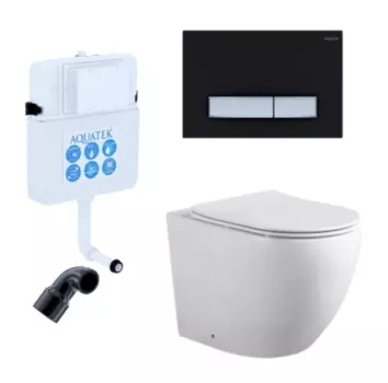 Комплект смывной бачок Aquatek INS-0000019 + унитаз Aquatek Европа AQ1902-00 + кнопка смыва Aquatek KDI-0000031