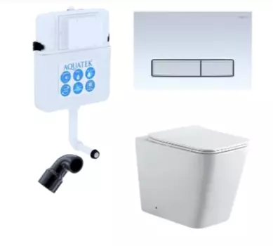 Комплект смывной бачок Aquatek INS-0000019 + унитаз Aquatek Либра New AQ1908N-00 + кнопка смыва Aquatek KDI-0000030