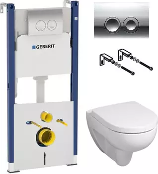 Комплект Унитаз Geberit Renova 203040 + Инсталляция Geberit Duofix Delta 458.124.21.1