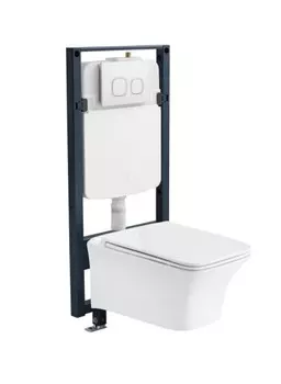 Комплект Унитаз подвесной Arrow AHB2156 + Инсталляция AHY805 с кнопкой смыва AHM001A и сидением микролифт