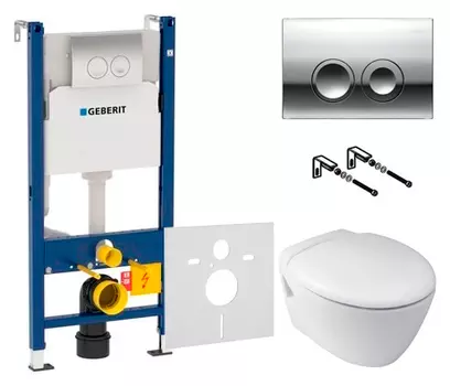 Комплект Унитаз подвесной Jacob Delafon Presquile E4440 + Инсталляция Geberit 458.124.21.1 + шумоизо
