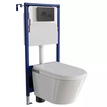 Комплект унитаз подвесной RGW SW-70B с функцией биде, с инсталляцией