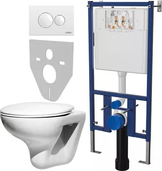 Комплект Унитаз подвесной Roca Mateo 346200000 + Инсталляция DIWO 4501 + Кнопка смыва 7310 белая