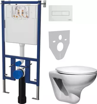 Комплект Унитаз подвесной Roca Mateo 346200000 + Инсталляция DIWO 4501 + Кнопка смыва 7320 белая