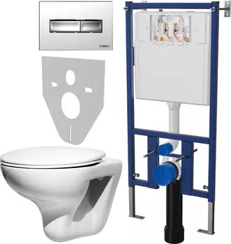 Комплект Унитаз подвесной Roca Mateo 346200000 + Инсталляция DIWO 4501 + Кнопка смыва 7322 хром