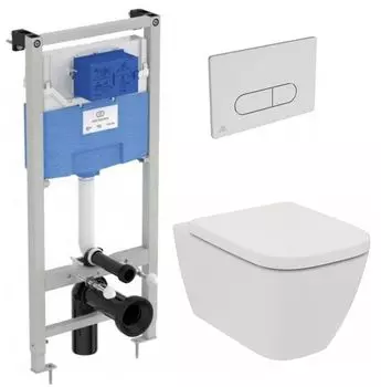 Комплект унитаз с инсталляцией Ideal Standard IP001401 сиденье с микролифтом, кнопка хром