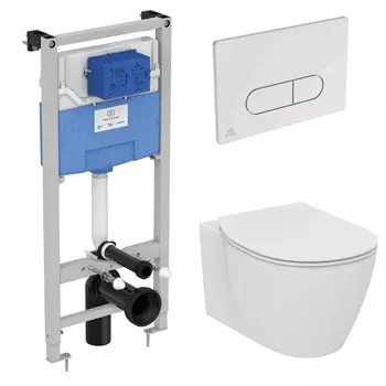 Комплект унитаз с инсталляцией Ideal Standard R030701 + сиденье + кнопка хром